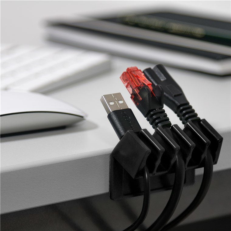 Goobay 70433 Organizador De Cables Escritorio 5-Slots Negro 2 Pieza(S)
