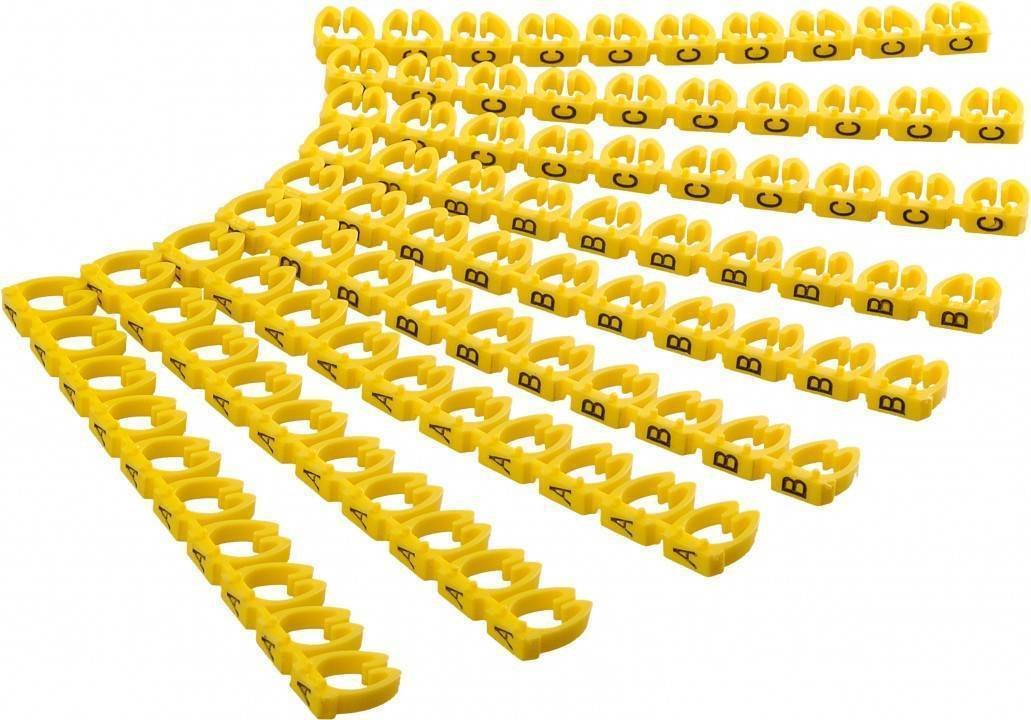 Goobay Kabelmarkierer Clips 6,0mm 72518 Buchstaben A-C Amarillo 5,6 Bis 7,4mm