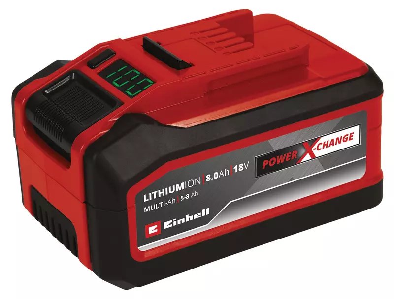 Batería Einhell Power-X-Change Plus Multi-Ah 18v 5.0 - 8.0ah Rojo/Negro, Tecnología Multi-Ah