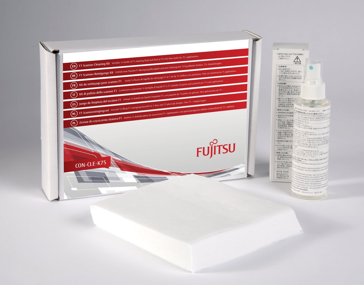 Fujitsu Con-Cle-K75 Kit De Limpieza Para Computadora Paños Secos Para Limpieza De Equipos Escáner