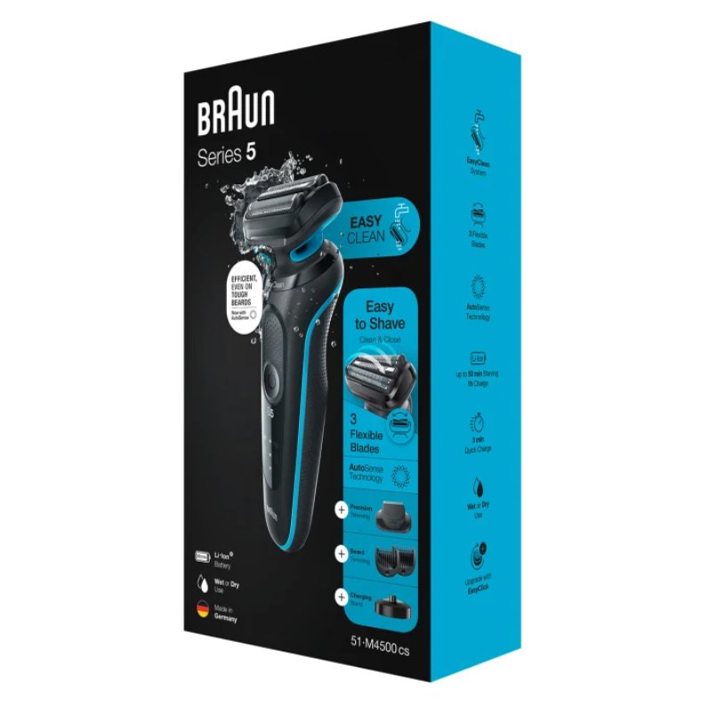 EAN 4210201432845 - Braun Series 5 51-M4500cs Máquina de afeitar de láminas Negro, Azul imagen 7