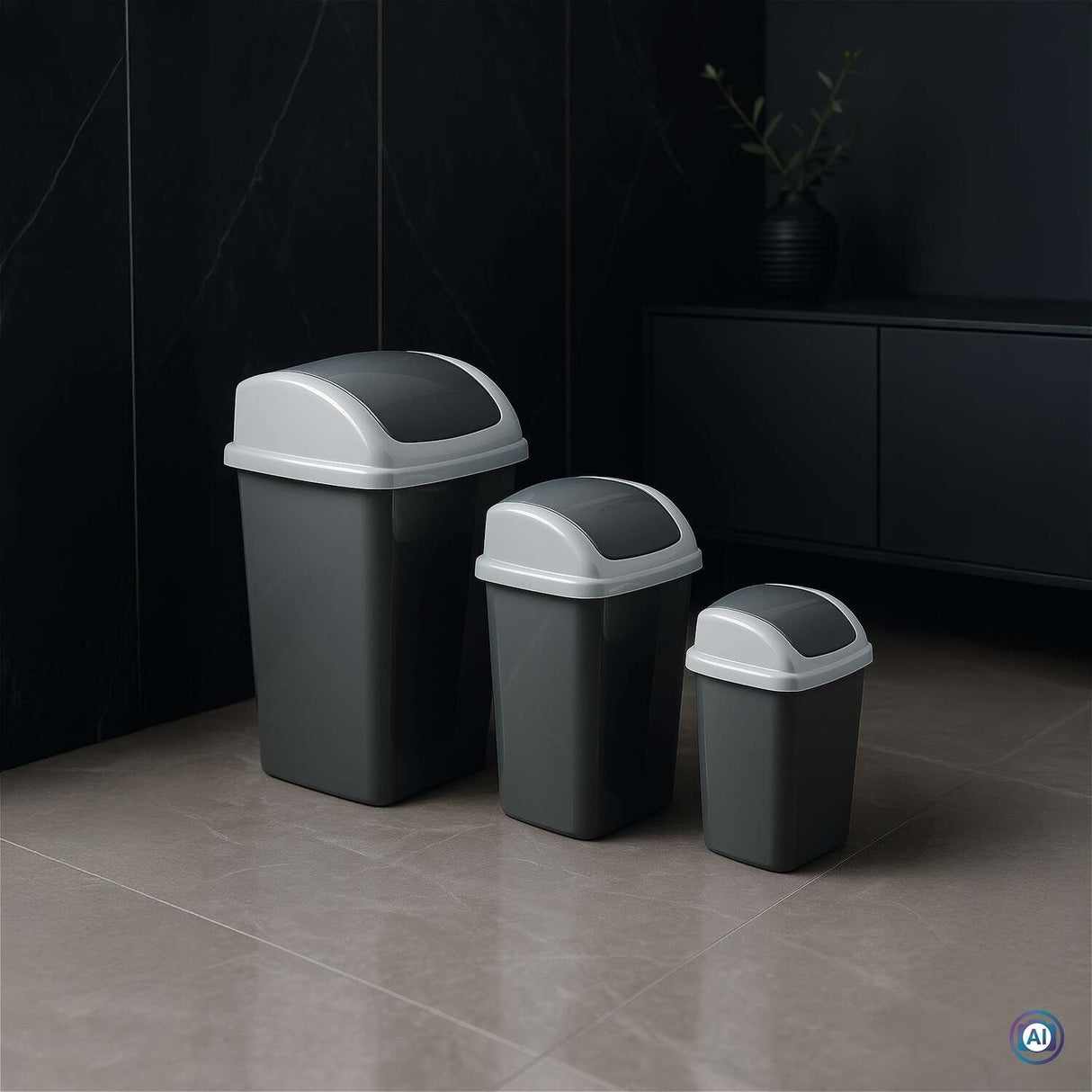 EAN 4002390095846 - MAUL 9522487 papelera 24 L Rectangular Plástico, Polipropileno (PP) Gris Oscuro, Blanco imagen 9