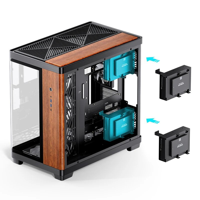 Caja Atx Jonsbo Tk-4 Wood Cristal Templado Negro
