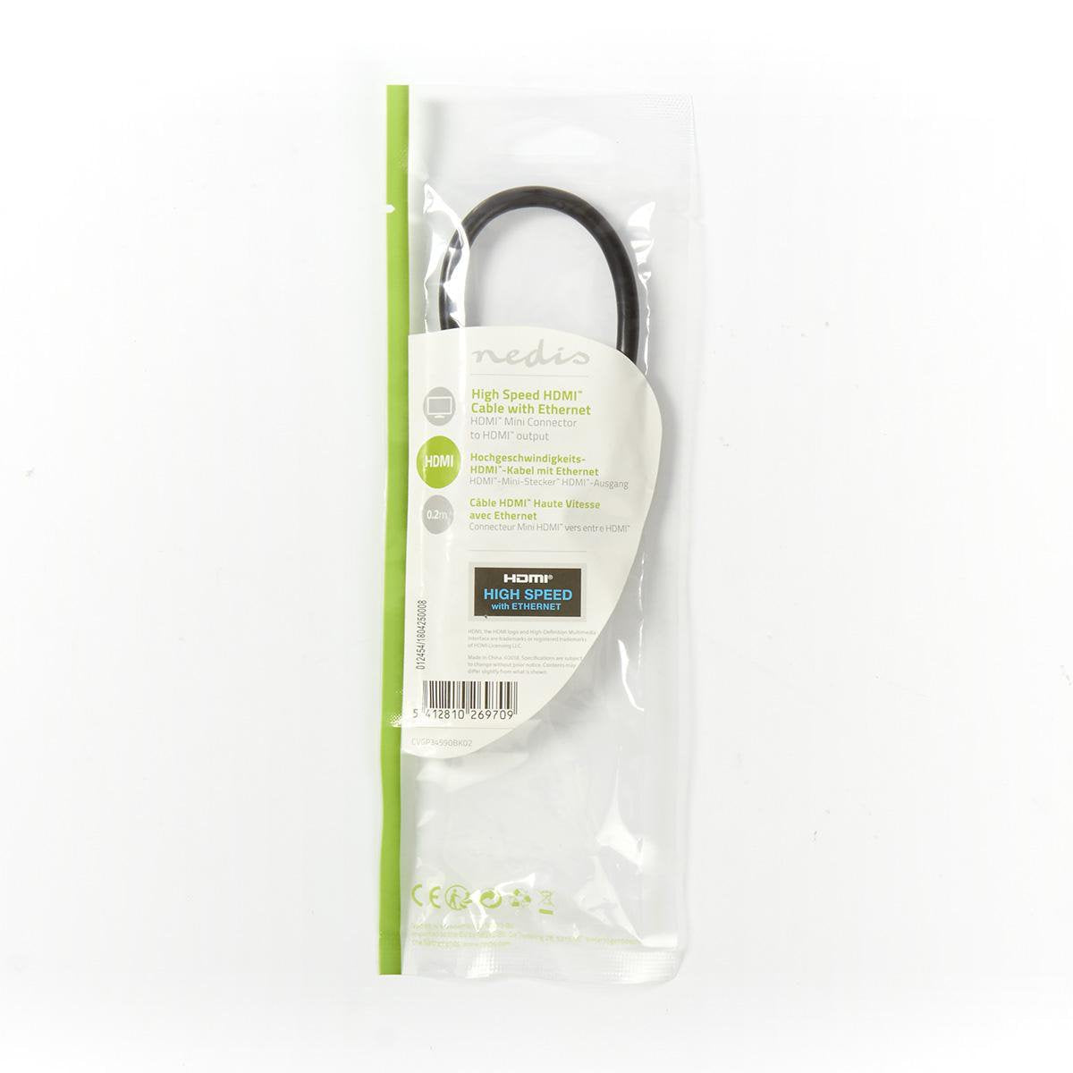 Mini Hdmi: Han - Hdmi: Hun Adapter, Sort, 0,2m Kabel