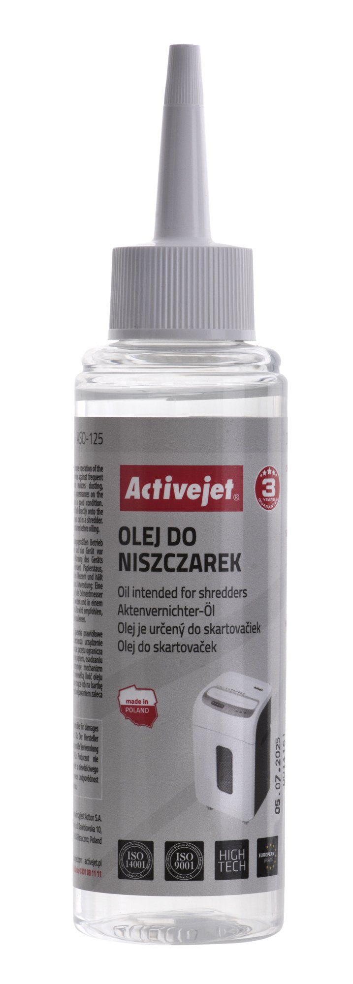 EAN 5901443120681 - Activejet ASO-125 oil for shredders 125ml imagen 1