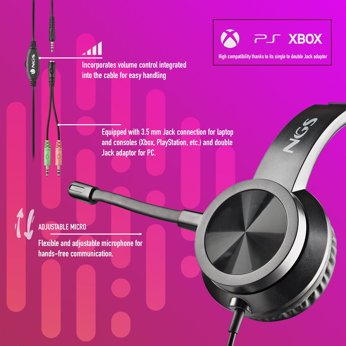 EAN 8435430620955 - NGS MSX 11 PRO Auriculares Alámbrico Diadema Juego Negro imagen 6