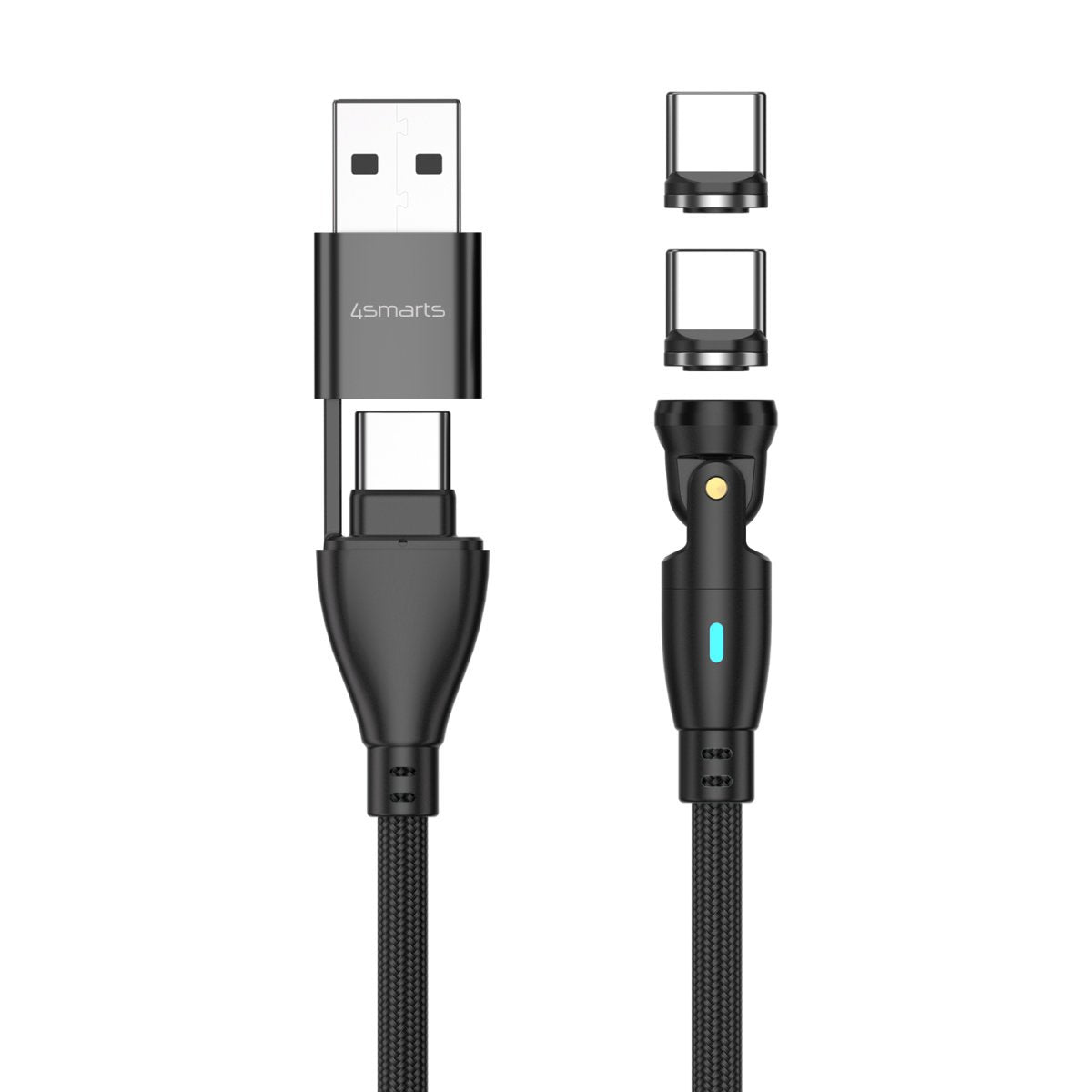 4smarts Usb-C A 540 Magnetcable Gravitycord 100w 1.8m Schwarz