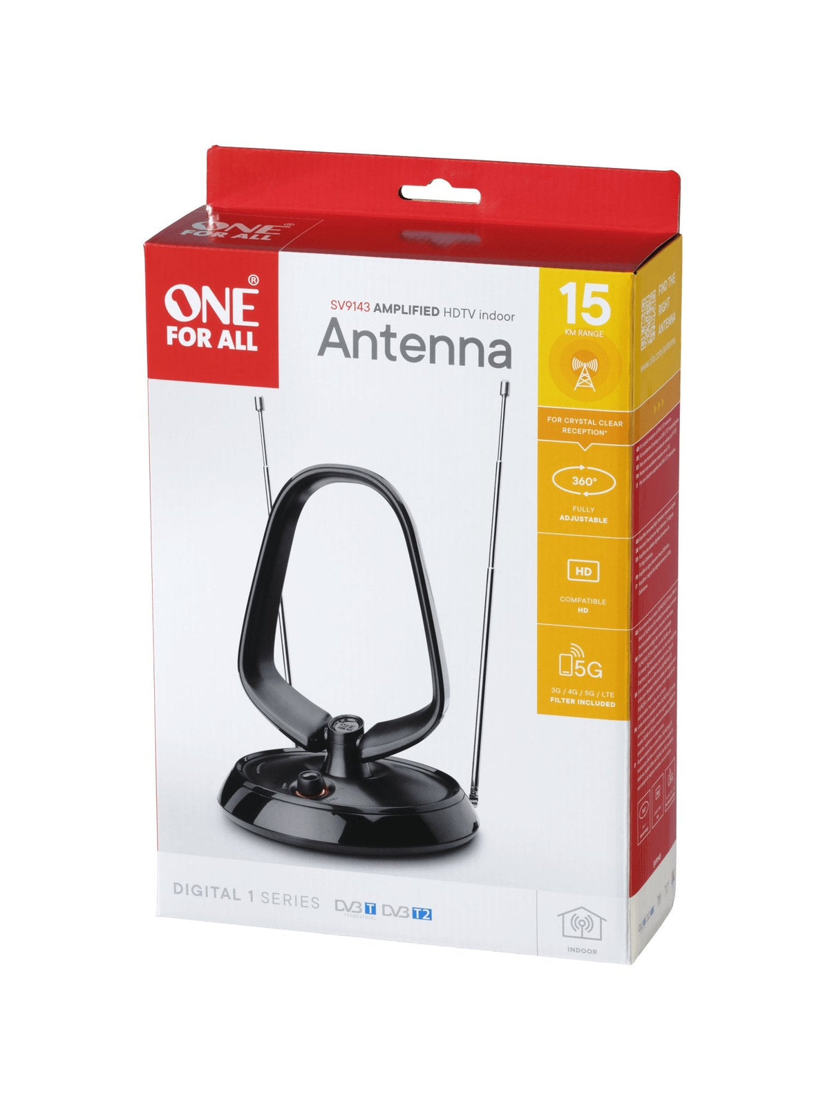 One For All Value Line Dvb-T Indoor Antenne 5g Antena De Televisión Interior