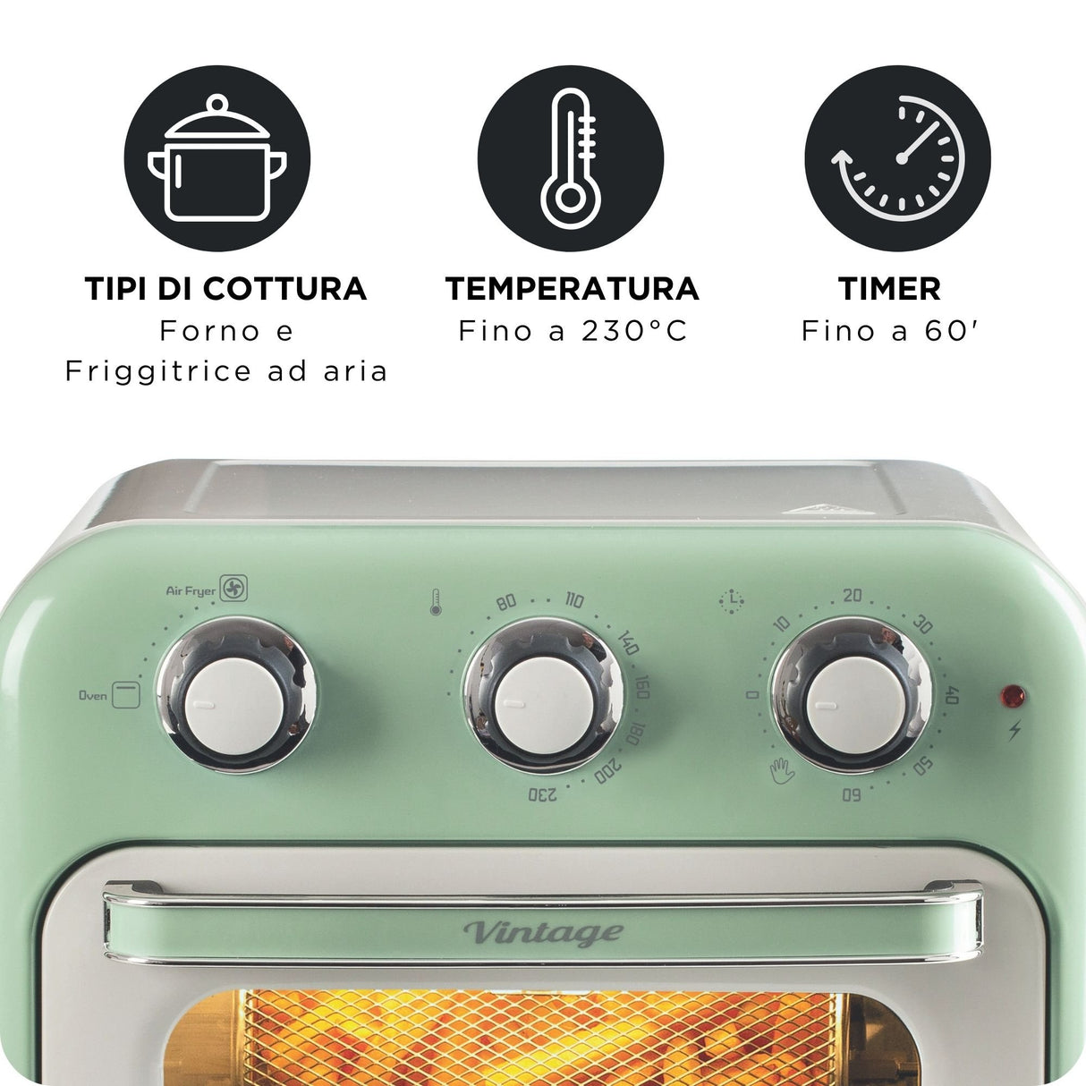 EAN 8003705122444 - Ariete 4632/04 Sencillo 16 L Independiente 1400 W Freidora de aire caliente Verde imagen 6