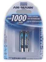 1x2 Ansmann Nimh Recargable Battery 1000 Micro Aaa 950 Mah