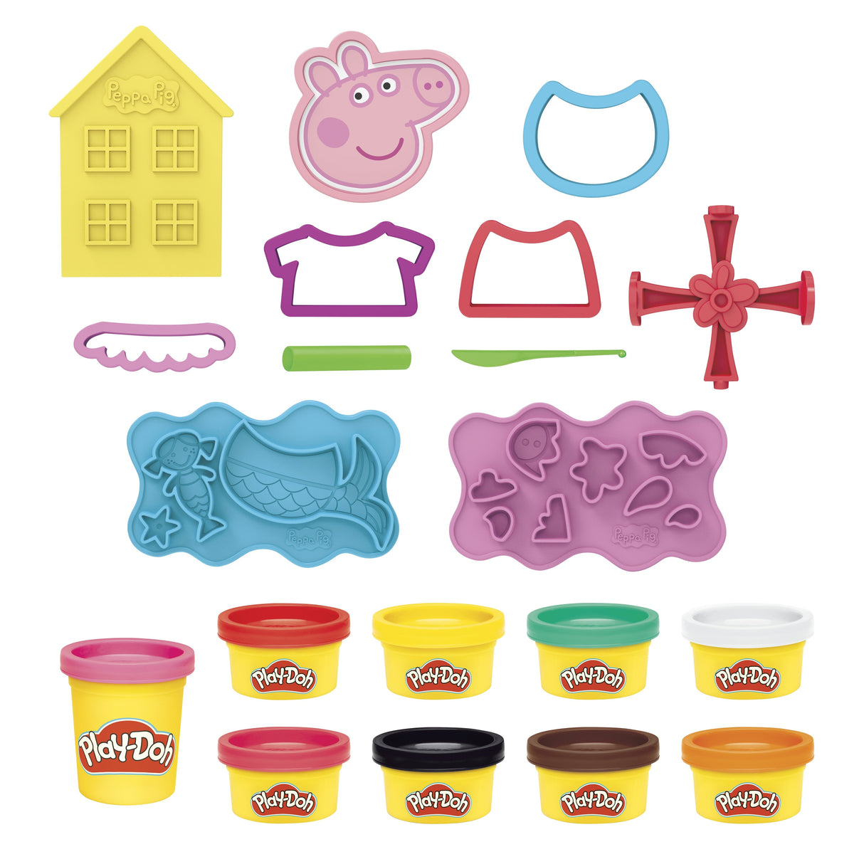 Hasbro Peppa Pig F14975l0 Compuesto Para Cerámica Y Modelaje Set De Utensilios Para Jugar Con Plastilina 458 G Multicolor 1 Pieza(S), Modelado Set De Utensilios Para Jugar Con Plastilina, Multicolor, Adulto, 20 Pieza(S), Bote De Plástico, 9