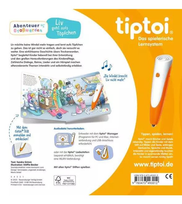 Ravensburger Tiptoi Adventure Great: Liv Va Al Baño De Aprendizaje 49301