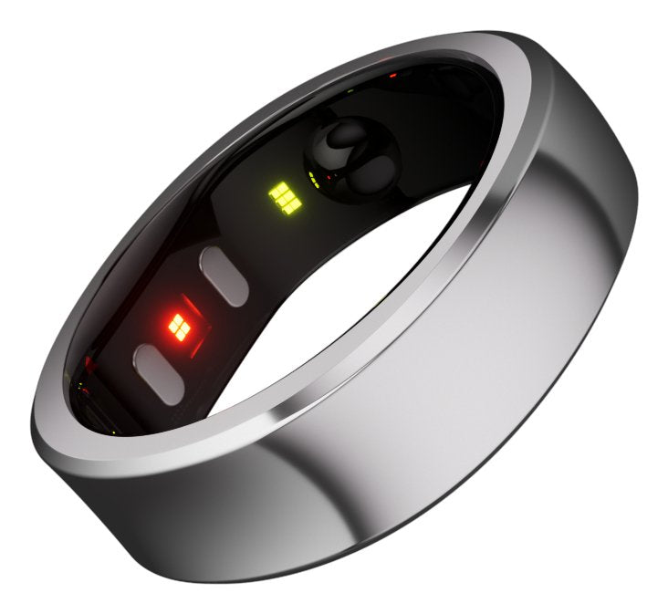 Anillo Inteligente Ringconn Gen2 Para Mujeres Y Hombres - Dispositivo Portátil Para El Seguimiento Del Sueño Y La Actividad Física - Frecuencia Cardíaca - Color Plata Futuro, Talla 14