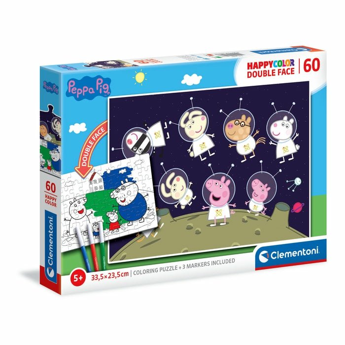 EAN 8005125260966 - Clementoni Peppa Pig Happy Color Double Face Puzzle rompecabezas 60 pieza(s) Dibujos imagen 1