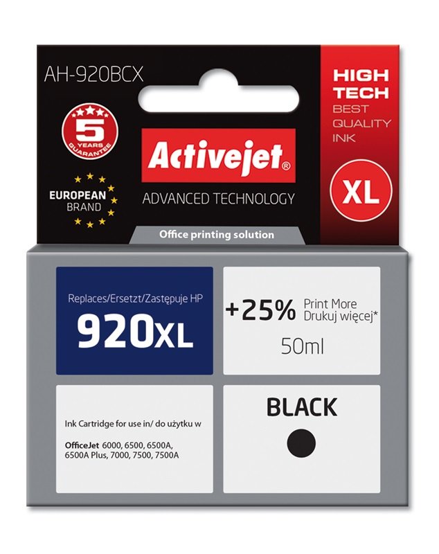 EAN 5901452158880 - Activejet AH-920BCX cartucho de tinta 1 pieza(s) Compatible Alto rendimiento (XL) imagen 2