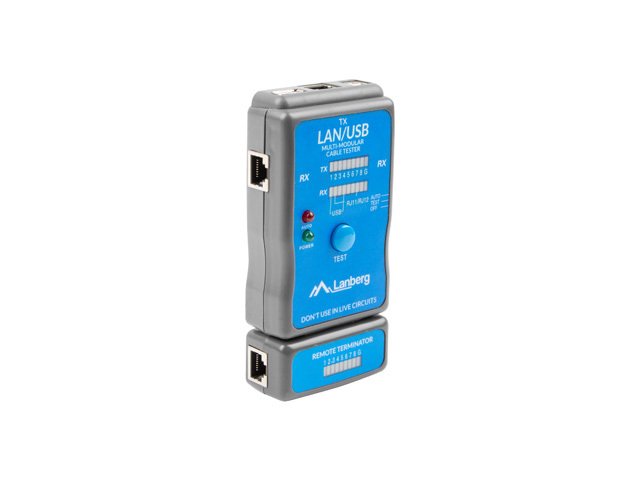 EAN 5901969419641 - Lanberg NT-0403 comprobador de cables de red Comprobador de alimentación PoE Azul imagen 1