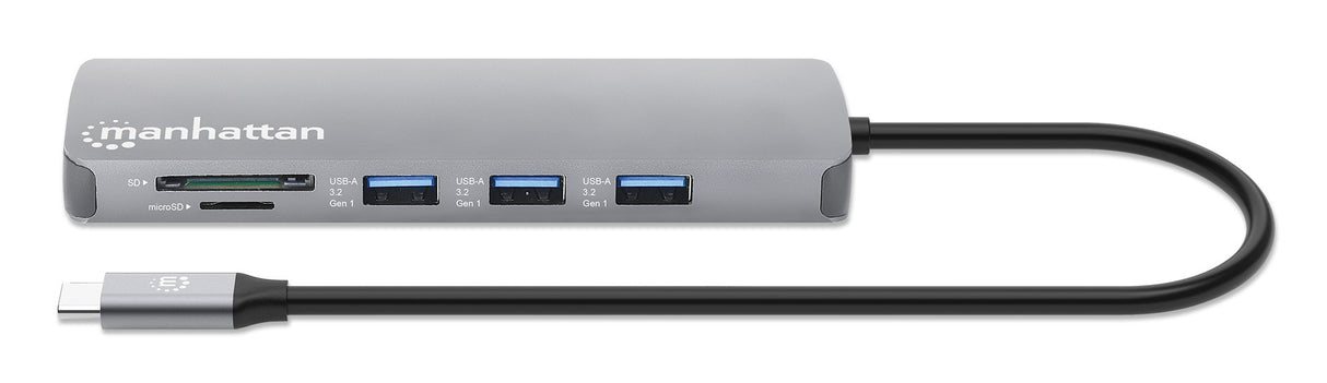 EAN 766623190459 - Manhattan 190459 base para portátil y replicador de puertos Alámbrico USB 3.2 Gen 1 (3.1 Gen 1) Type-C Gri imagen 4