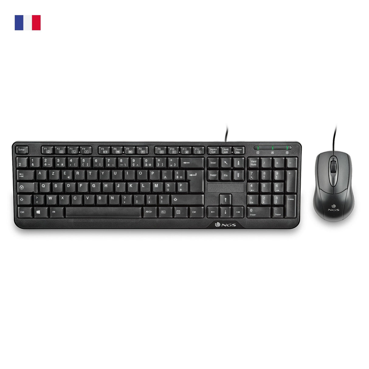 Ngs Cocoa Pack De Teclado Multimedia + Raton 1000dpi - French - Color Negro