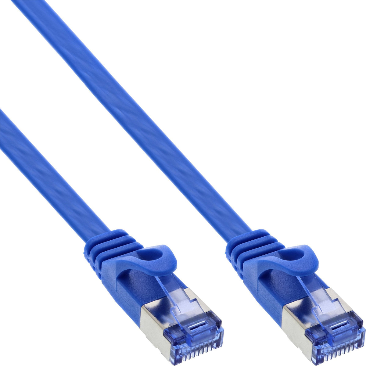 Cable De Red Plano Inline, U/Ftp, Cat.6a, Azul, 10 M