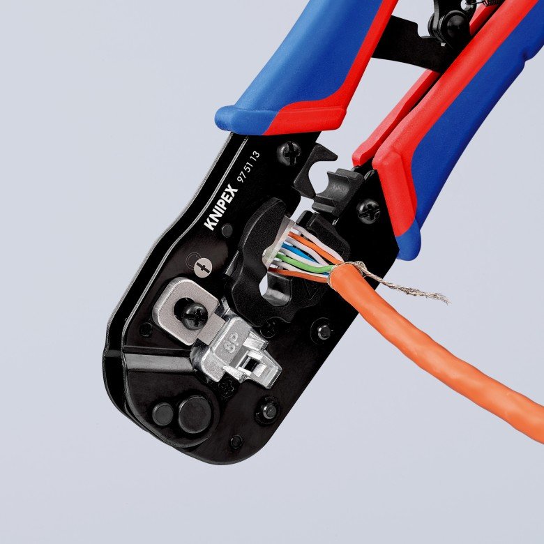 EAN 4003773087908 - Knipex 97 51 13 crimpadora Herramienta para prensar Negro, Azul, Rojo imagen 6