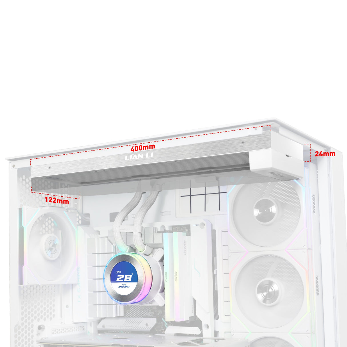 Lian Li Refrigeración Por Agua Ghs2lcd36w / Hydroshift Ii Lcd-C 360n Blanco