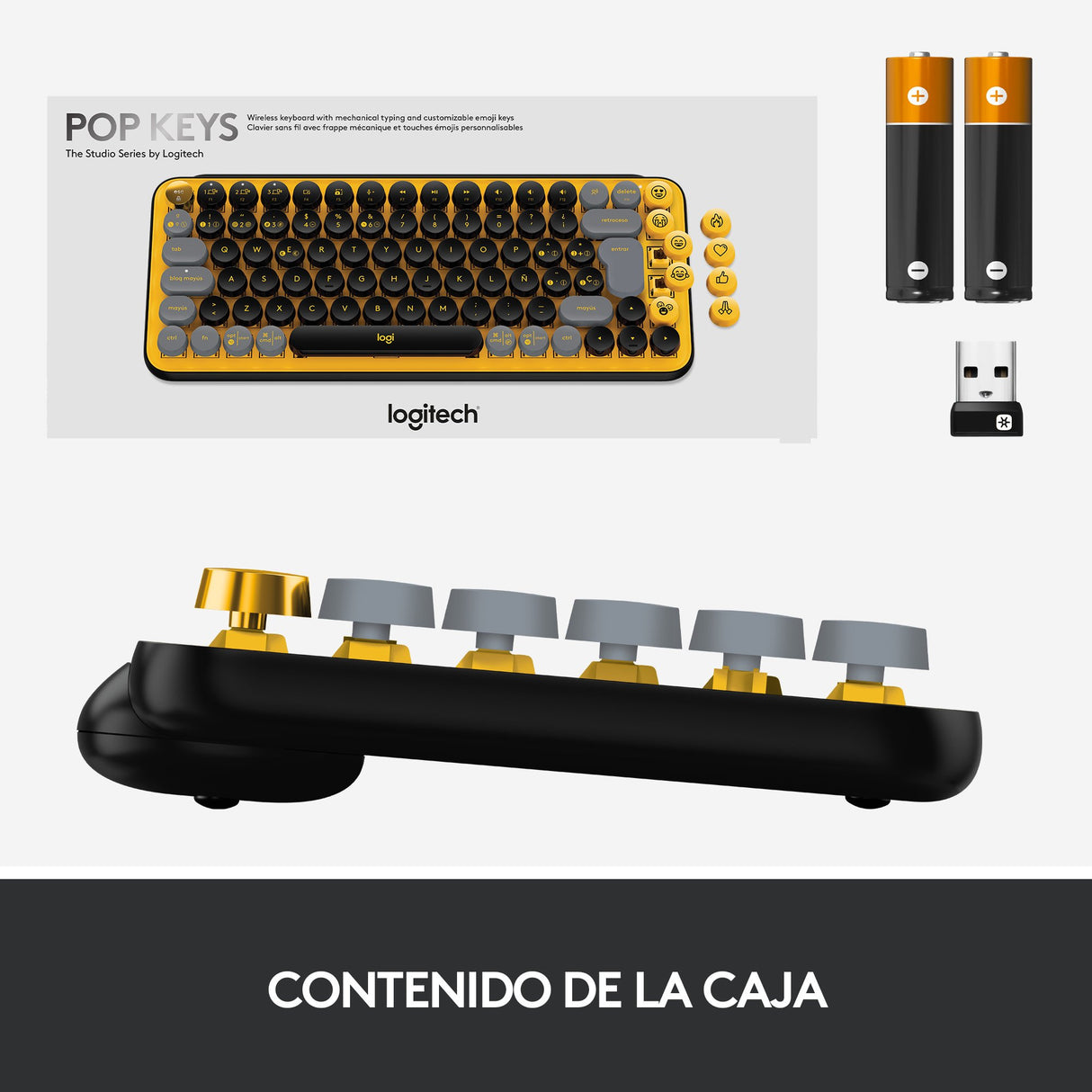 EAN 5099206101272 - Logitech 920-010728 teclado Universal Bluetooth QWERTY Español Negro, Gris, Amarillo imagen 13