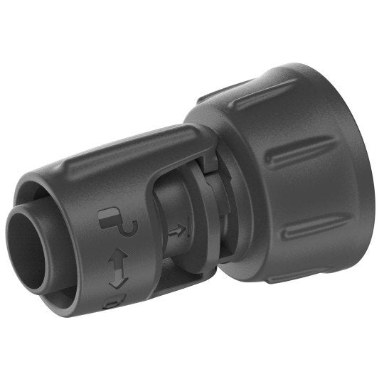Conexión Grifo Gardena Micro-Drip-System 13mm (1/2") > G 3/4", Conector Grifo (Gris Oscuro, Modelo 2023)
