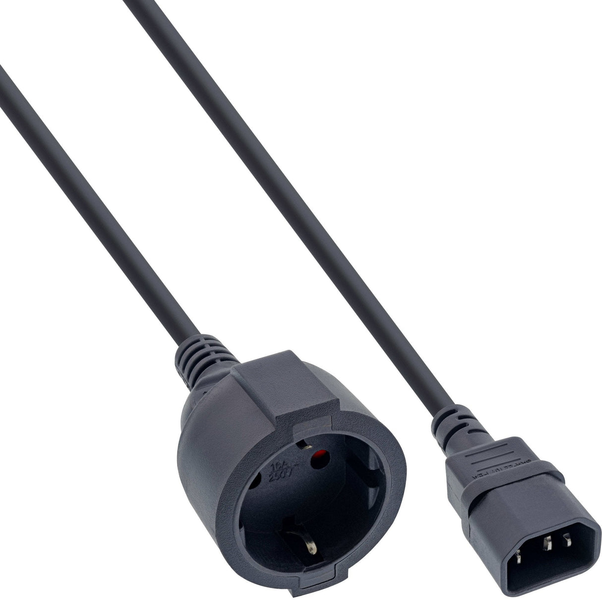 Cable De Alimentación Inline Enchufe C14 A Tipo F Negro 2m