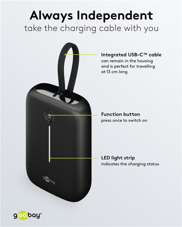 EAN 4040849762512 - Goobay 76251 batería externa Polímero de litio 10000 mAh Negro imagen 8