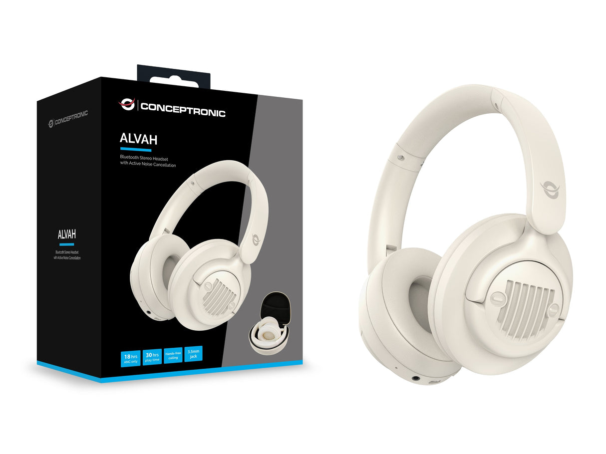 Auriculares Conceptronic Alvah02c Inalámbrico Y Alámbrico Diadema Música Bluetooth Crema De Color