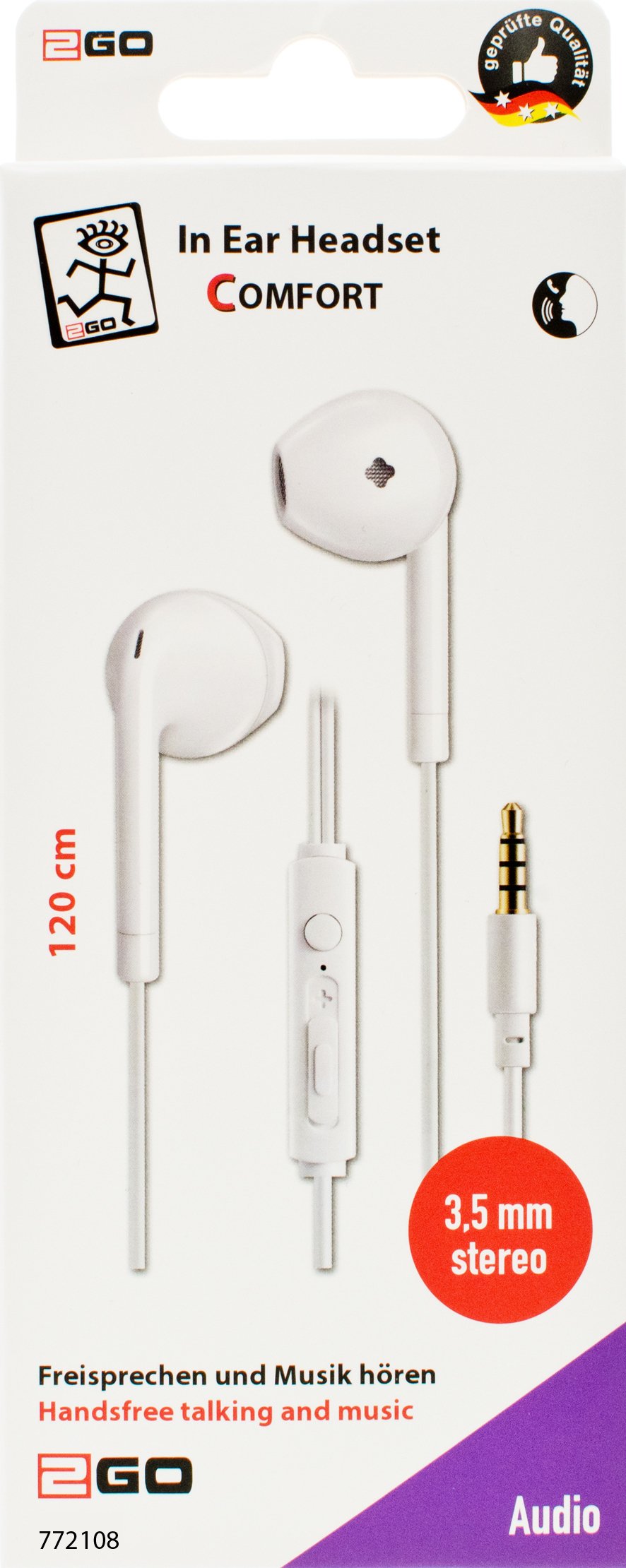 2go Auriculares Comfort Blanco
