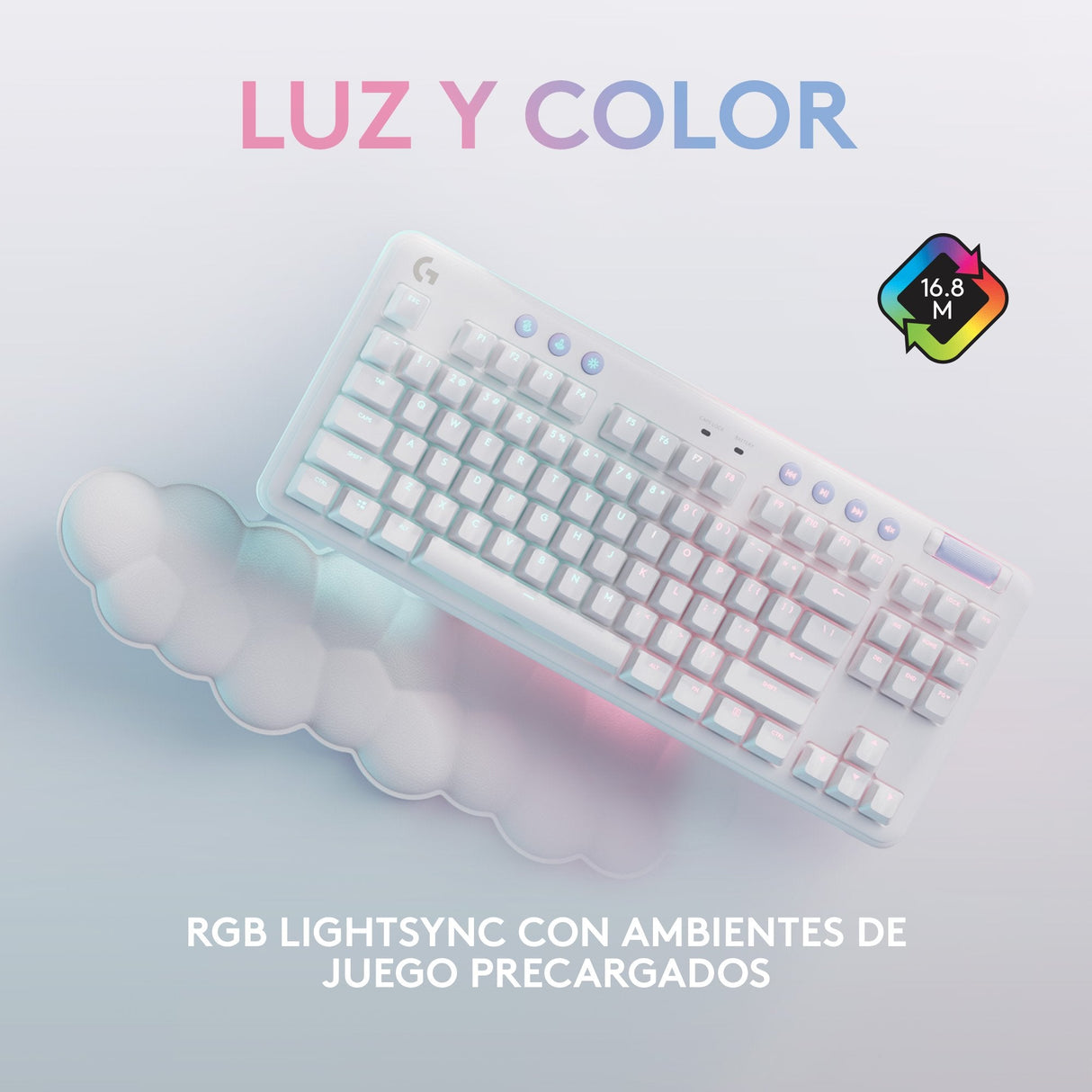 EAN 5099206100886 - Logitech G 920-010685 teclado Juego RF Wireless + Bluetooth QWERTY Español Blanco imagen 7
