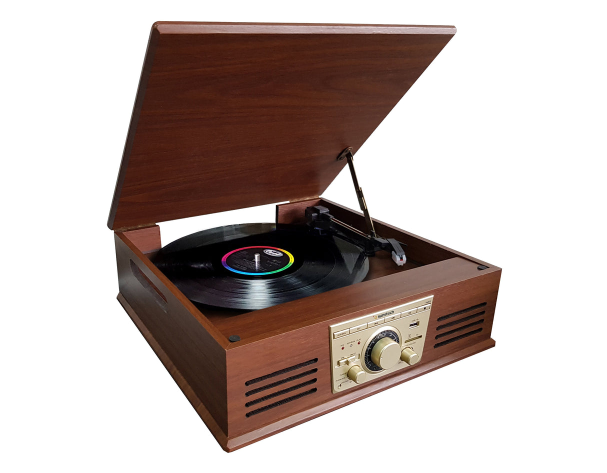 EAN 8429015018435 - Sunstech PXR32 Tocadiscos de tracción directa Madera imagen 1
