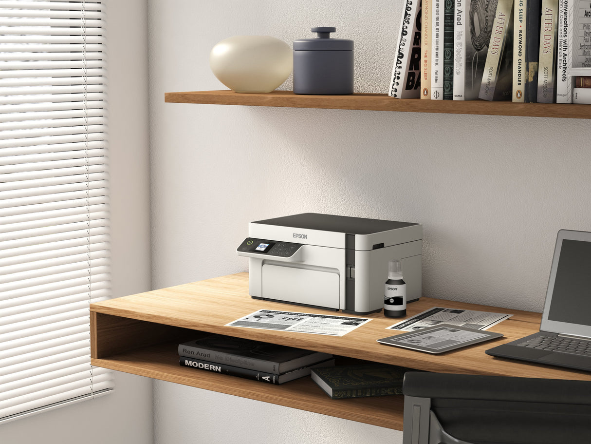Impresora Epson Ecotank Mono M2120, 3 En 1, A4, 1200 X 2400 Ppp, 32 Ppm, Usb, Wi-Fi, 3 Aã±Os De Garantia Despues Del Registro.