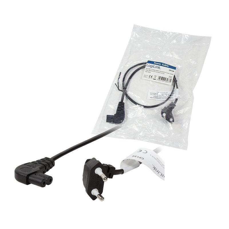 Logilink Power Cable, Cee 7 16 (90°) To Iec C7 (90°), Negro, 0.75 M