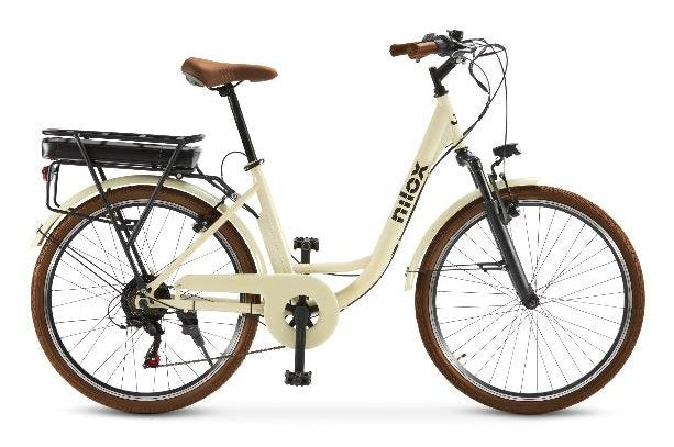 Bicicleta Nilox J5 Pro Beige, 66 Cm (26") 25,5 Kg Marrón