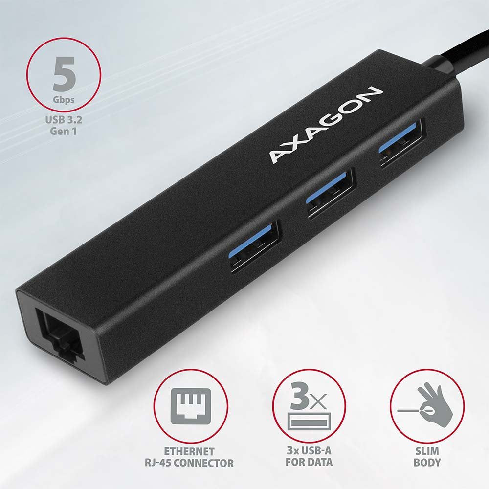 EAN 8595247905598 - Axagon HMA-GL3A Multiport-Hub USB 3.0 Typ A Gbit-LAN 3x USB-A microSD Alámbrico USB 3.2 Gen 1 (3.1 Gen 1) imagen 2
