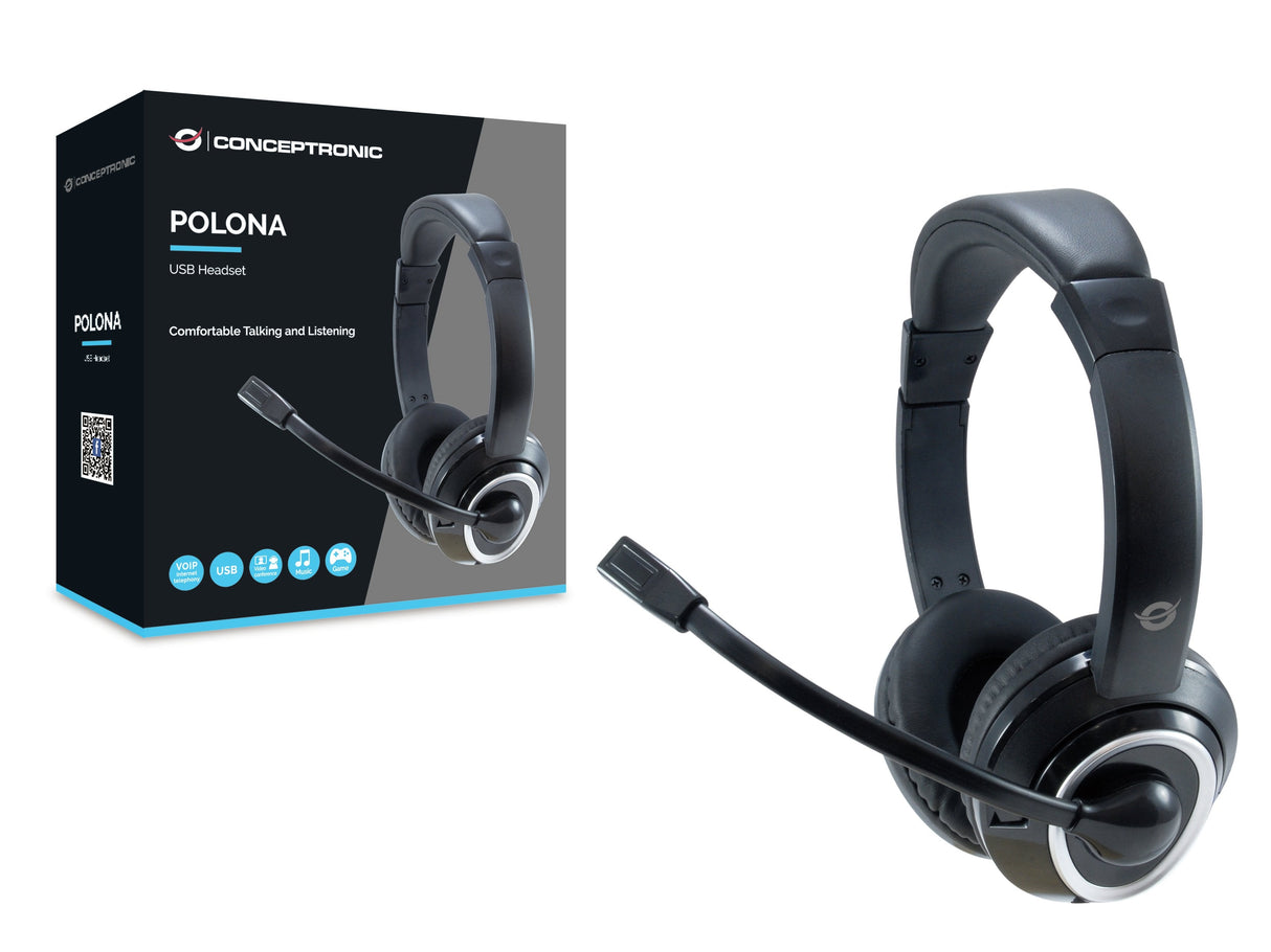 EAN 4015867223208 - Conceptronic POLONA Auriculares Alámbrico Diadema Llamadas/Música USB tipo A Negro imagen 3