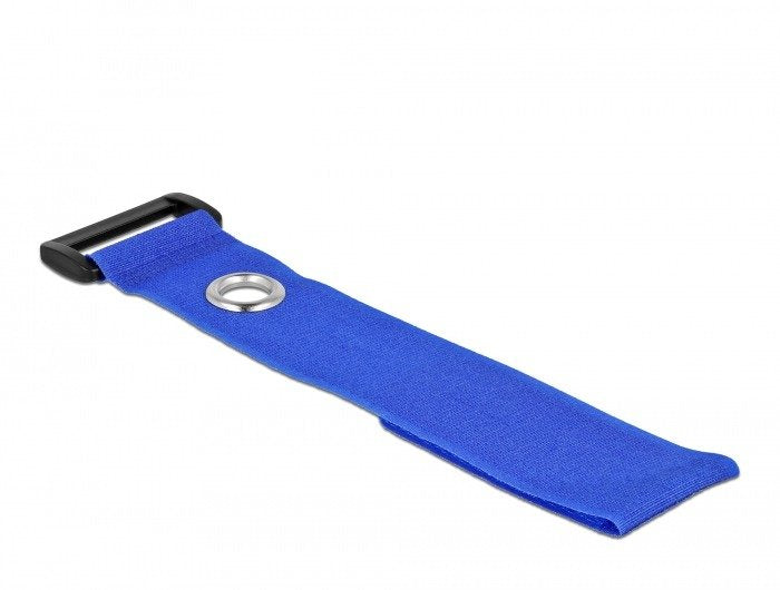 Delock Klett-Cablebinder Mit Schlaufe Und Befestigungsöse L 280 X B 38 Mm Blau 3 Stück