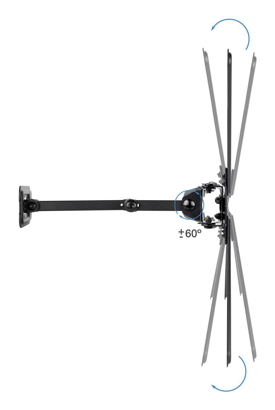 Soporte Pared Pantallas 13-55" Gira/Incli Negro