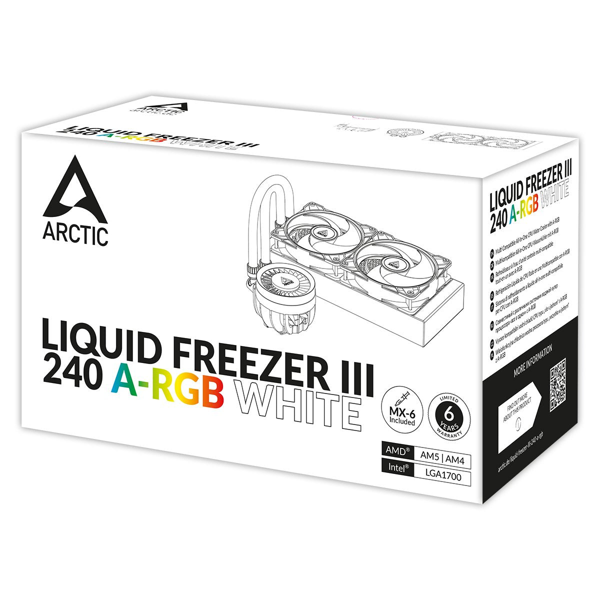 Refrigeración Arctic Liquid Freezer Iii 240 A-Rgb, Por Agua Blanco Acfre00150a