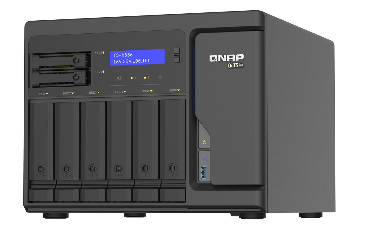 EAN 4711103083246 - QNAP TS-h886 NAS Torre Intel® Xeon® D D-1602 8 GB DDR4 0 TB QuTS hero Negro imagen 4