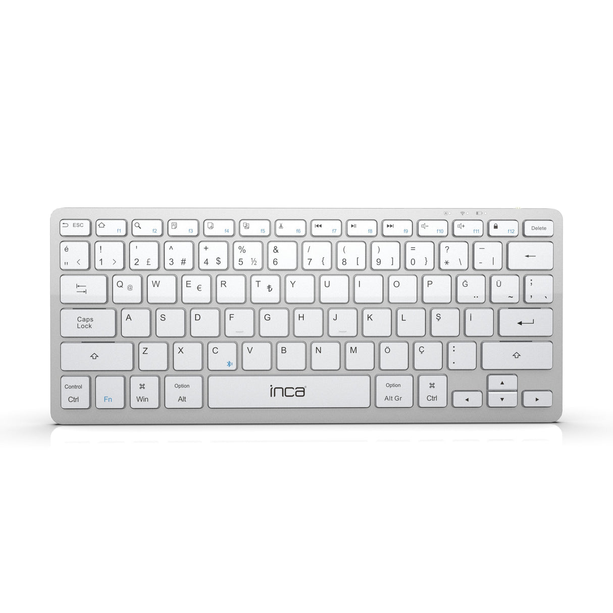 Inca Teclado Ibk-565bt, Bluetooth, 5.0 Smart, Plata