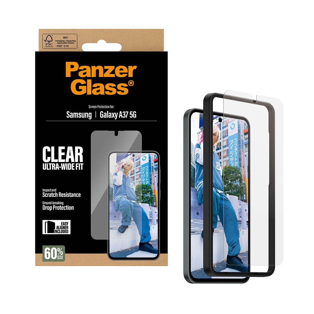 Panzerglass Displayschutz Samsung Galaxy A37 Ultra-Wide Fit M. Easyaligner