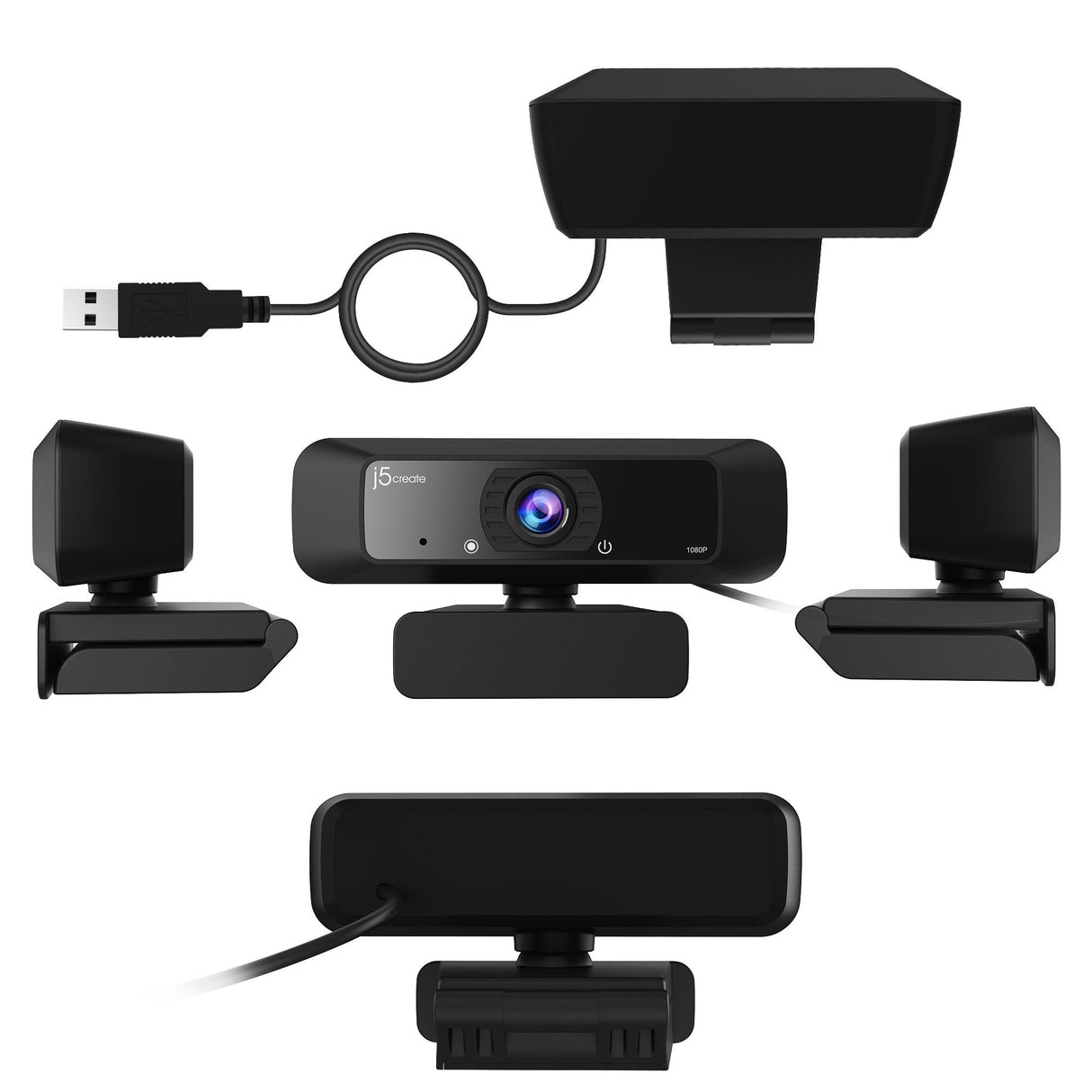 Cámara Web J5create Jvcu100-N Hd Usb Con Rotación De 360°