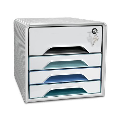 Cep Office Solution Cajonera Smoove Blanco Con Bunten Farblinien 5 Cajones