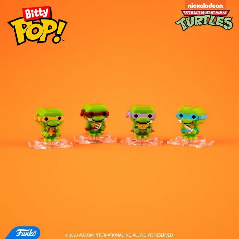 Blister 4 Figuras Bitty Pop Tortugas Ninja Blit