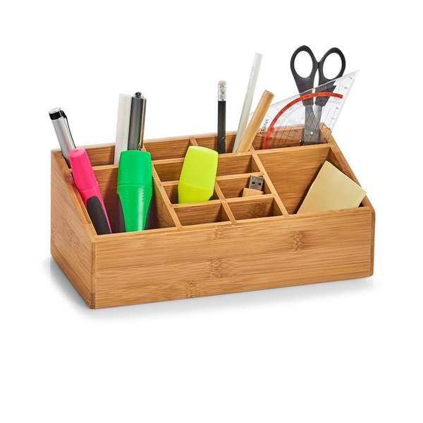 Zeller Escritorio-Organizer Natural Bambus 12 Compartimentos 25,4 X 12,0 X 10,0 Cm