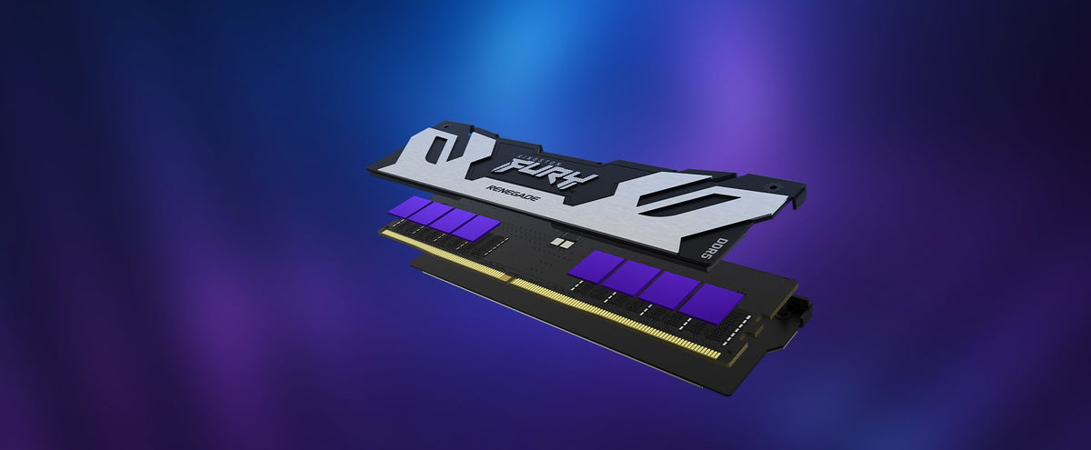 Memoria Kingston Fury 24 Gb 24x1gb Ddr5-8800, Ram Plateado/Negro, Kf588cu42rs-24, Renegade, Intel Xmp Kf588cu42rs-24