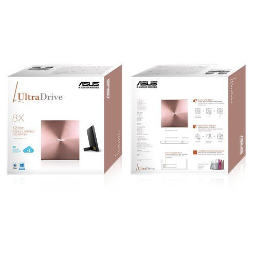 Grabadora Externa Asus Sdrw-08u5s-U/Pink/G/As Ultra Slim Retail Pink (Rosa) Asus Sdrw-08u5s-U, Rosa, Vertical/Horizontal, Portátil, Dvd Super Multi Dl, Usb 2.0, Cd,Cd-R,Cd-Rom,Cd-Rw,Dvd,Dvd+R,Dvd+R Dl,Dvd+Rw,Dvd-R,Dvd-R Dl,Dvd-Ram,Dvd-Rom